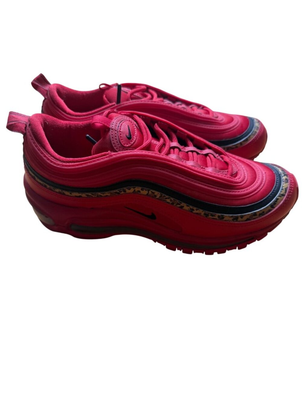Nike Air Max 97 Leopard Womens 8 Sneakers Red Animal Print Running Shoes